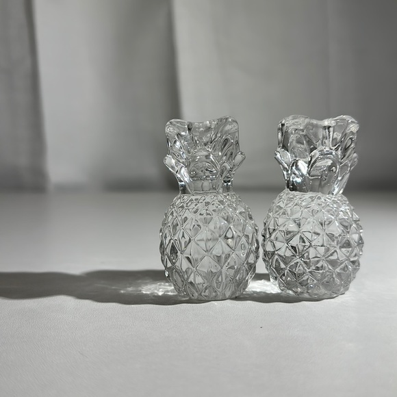 Unique Williams - Sonoma Glass Pineapple Candle Holders Set of 2 - Picture 3 of 8